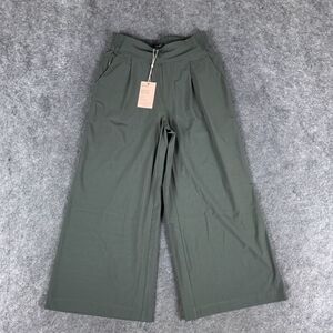 Quince Pants Womens Small Green Wide Leg Pull On Elastic Waist‎
